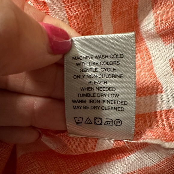 John Mark large orange and white jacket blouse 3/4 sleeves - Picture 6 of 6